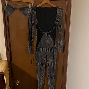 Stylish Black and Gray Jumpsuit